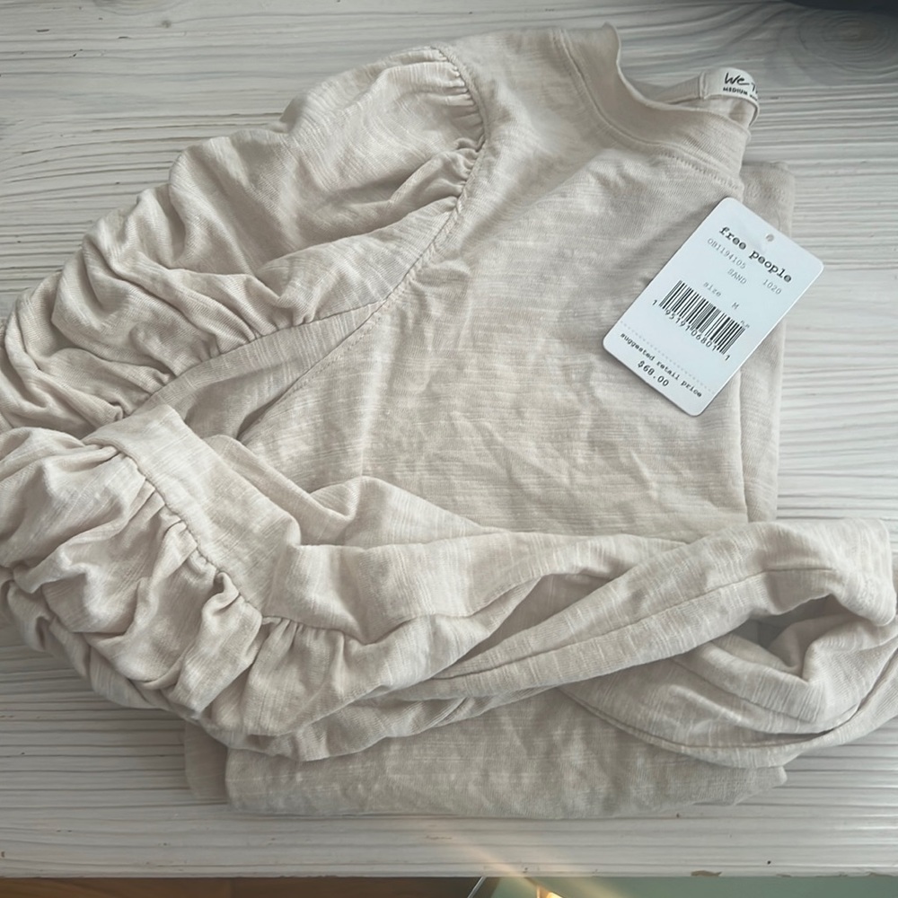 NWT Free People Ruffle Sleeve Top- M
